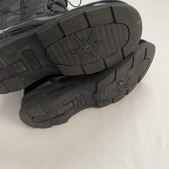 Totes Black Sherpa Lined Winter Boots Size 4 - Picture 6 of 10